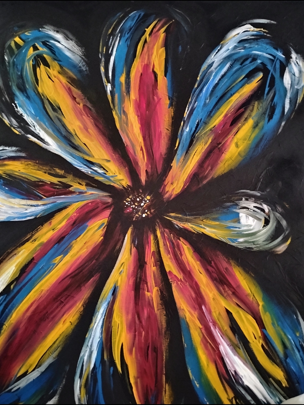 Vibrant Multicolor Floral Canvas Art - Contemporary Home Accent